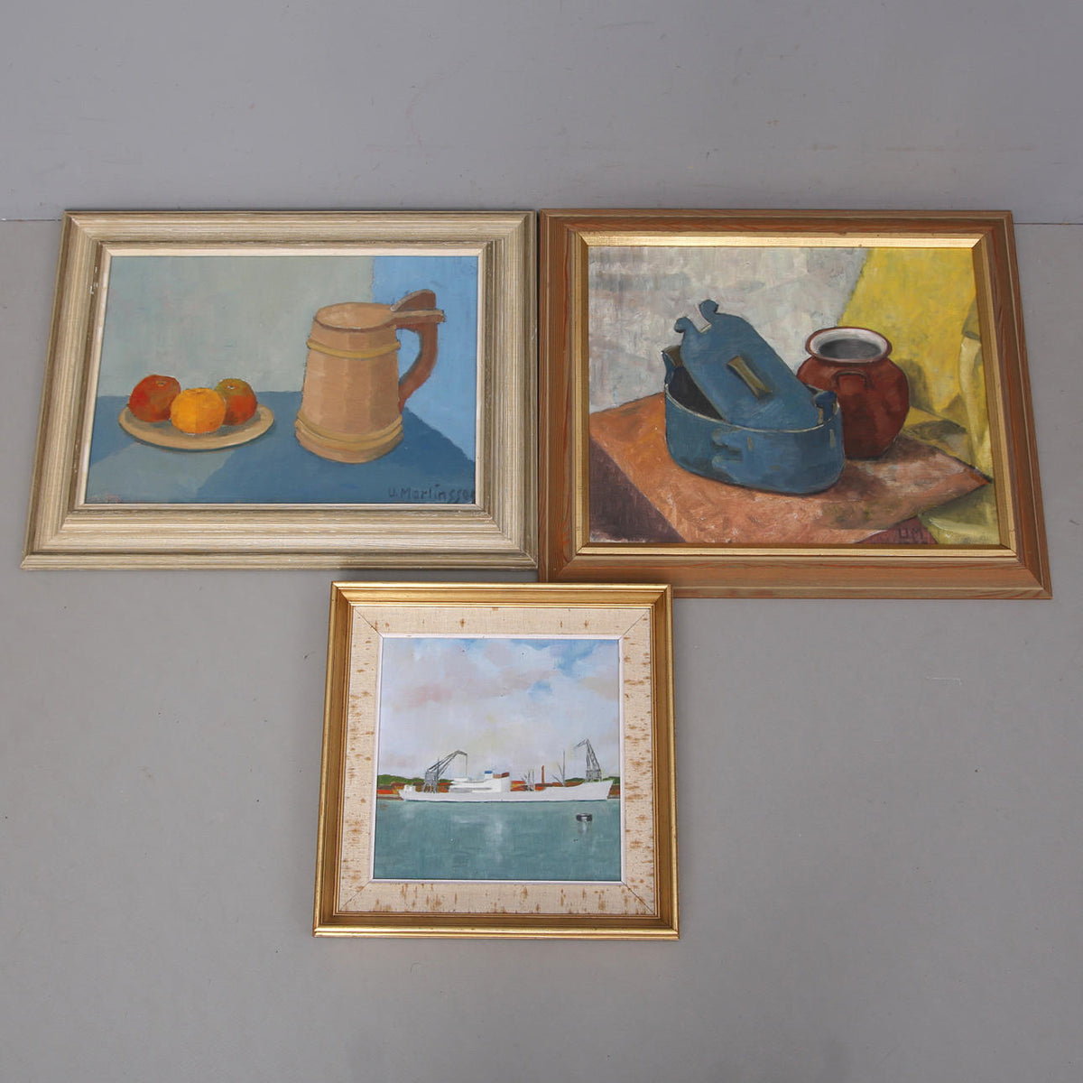 Signed oil painting still life
