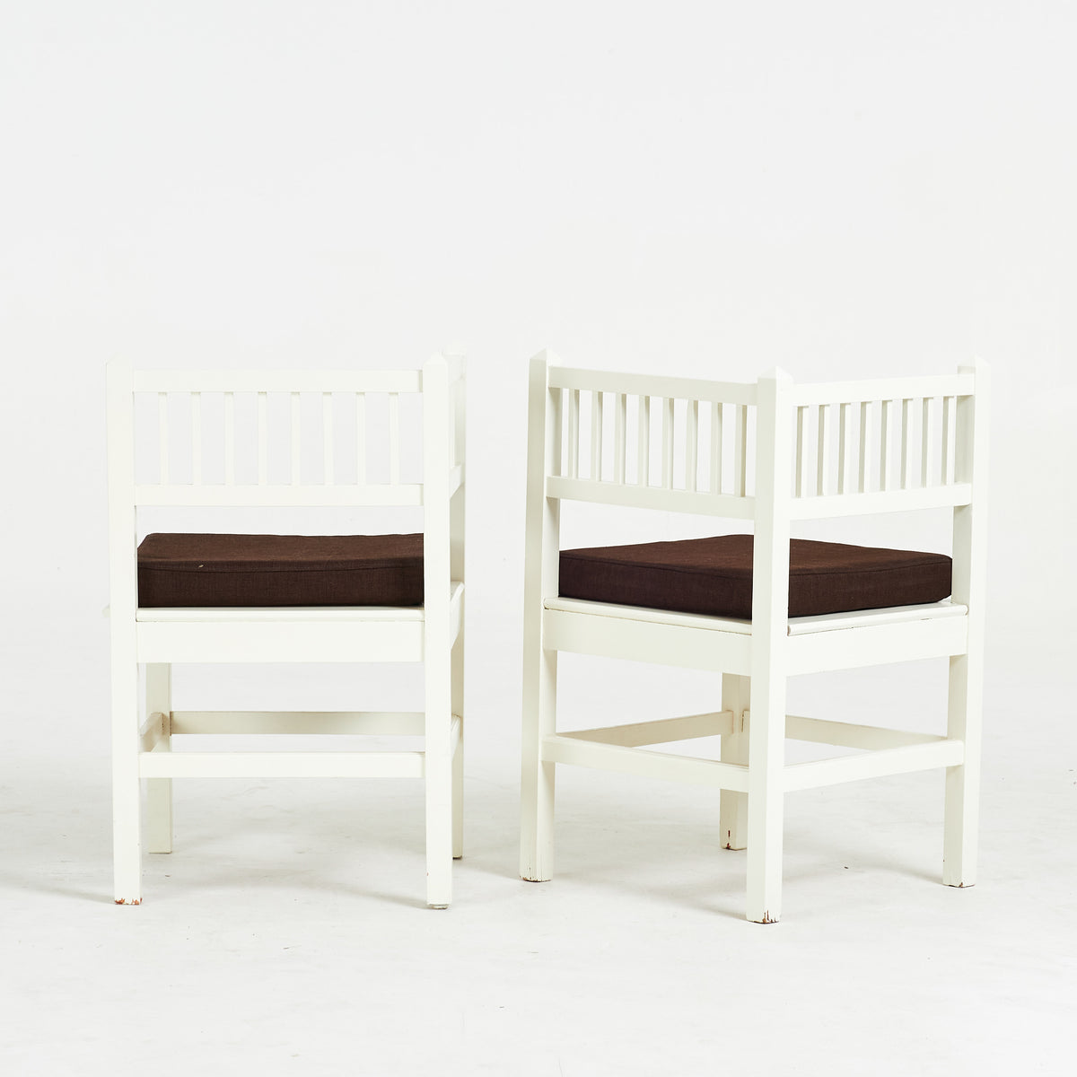 Pair of Swedish Powder Chairs with Ribbed Backs, Early 20th Century