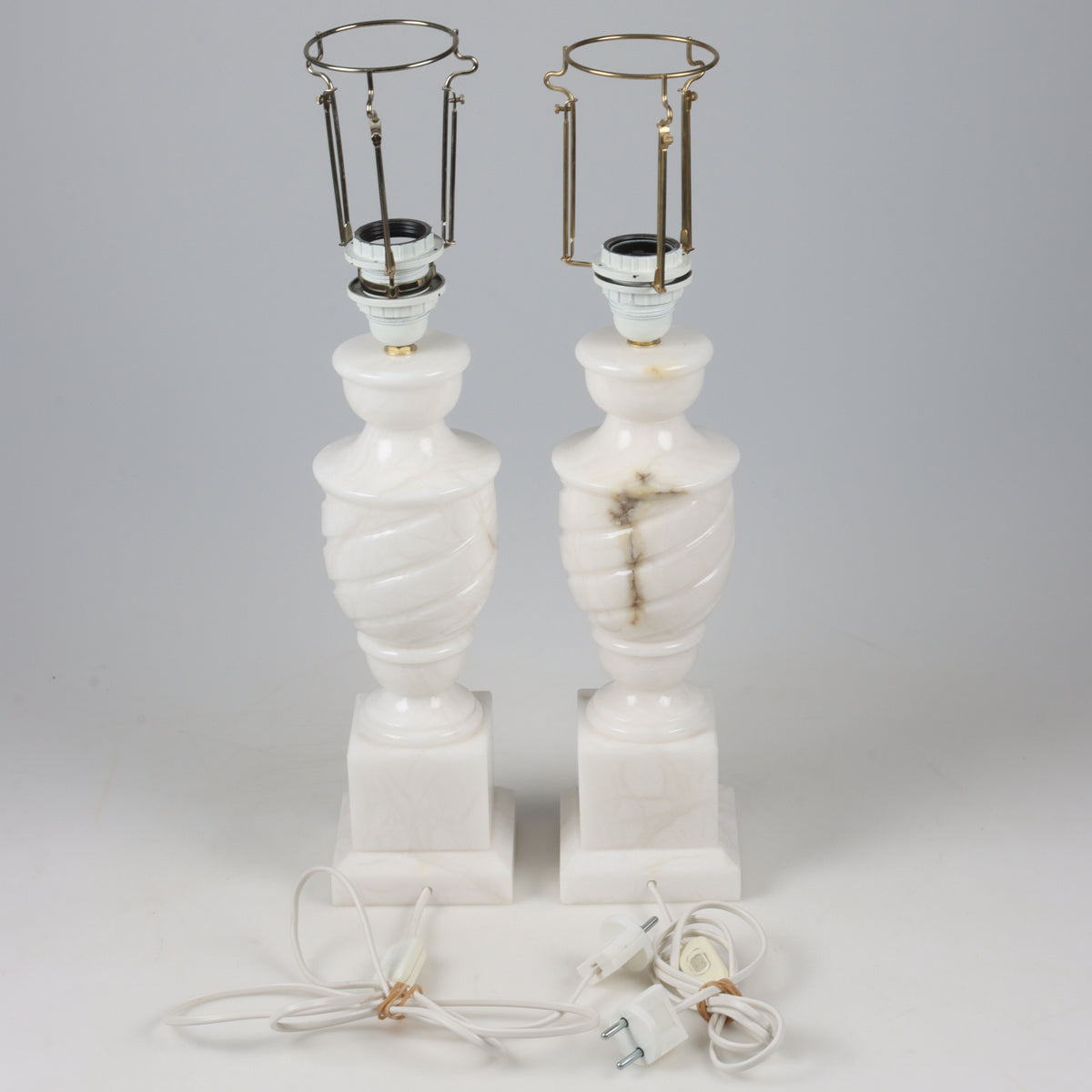 Pair of Alabaster Table Lamps, Late 20th Century