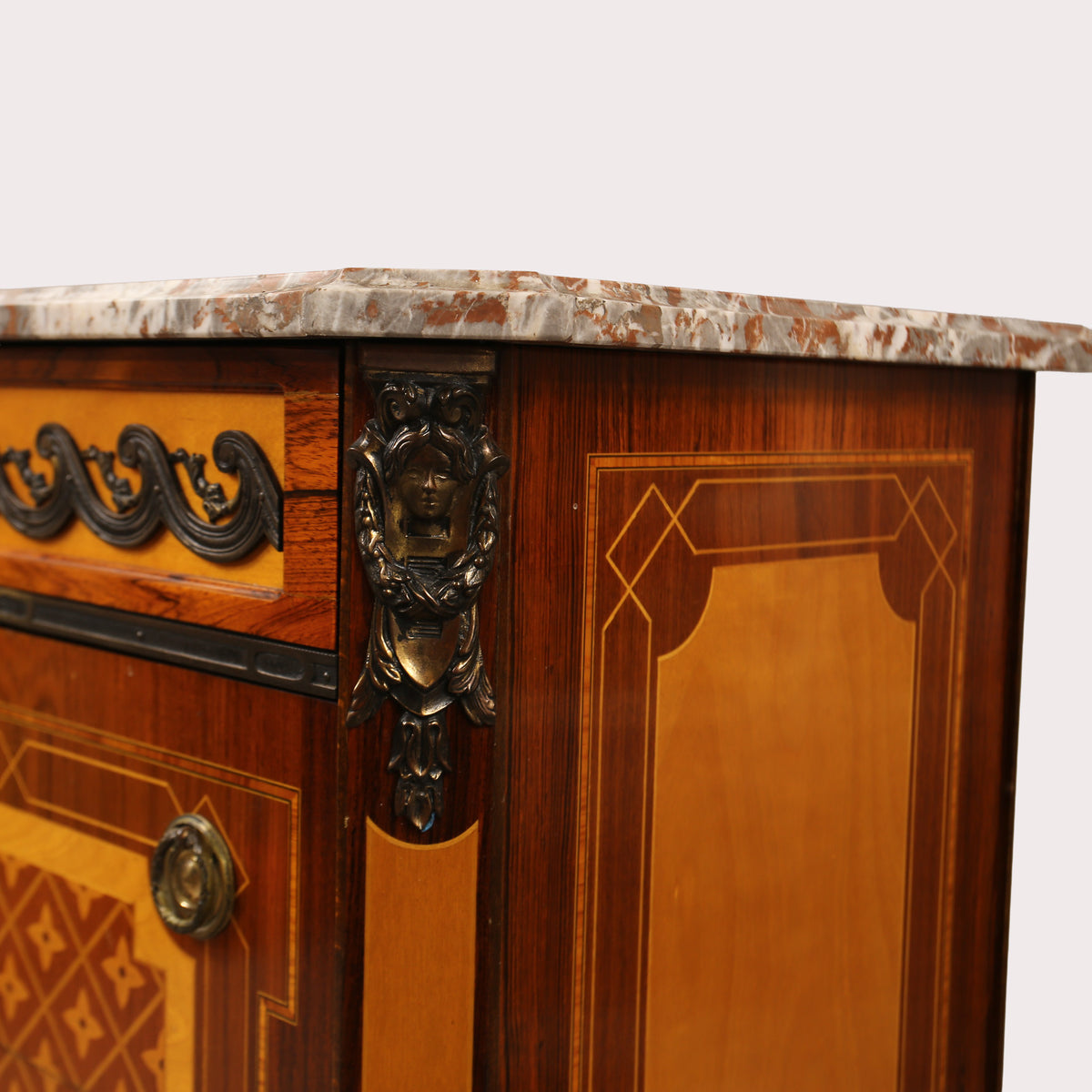Gustavian Style Haupt-Model Marble Top Chest with Bronze Mounts, Mid-20th Century