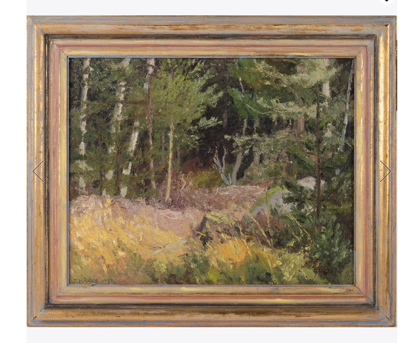 Torsten Härne Swedish forest landscape oil painting, signed and dated 1939