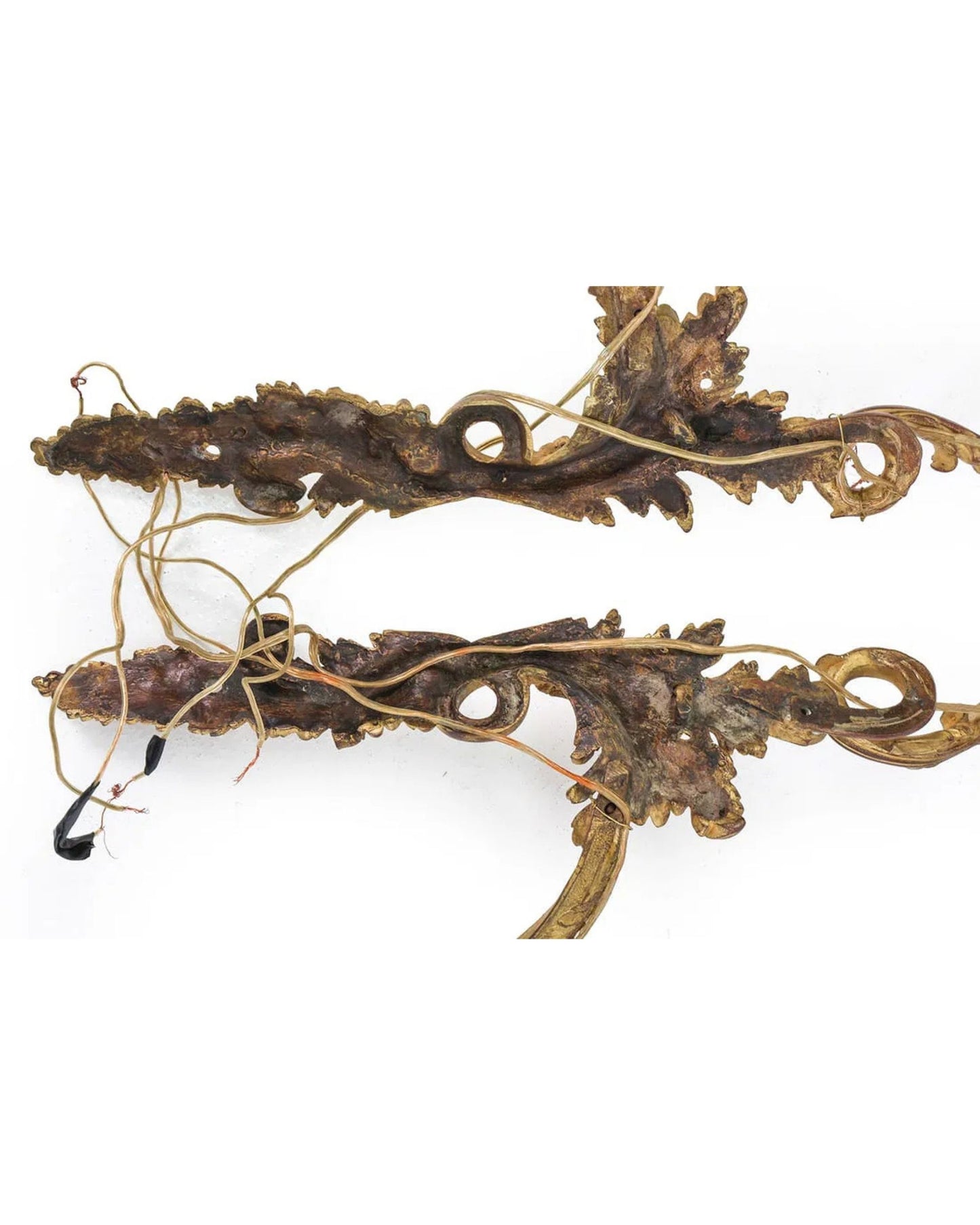 Pair of Louis XV Style Gilt Bronze Two-Light Sconces
