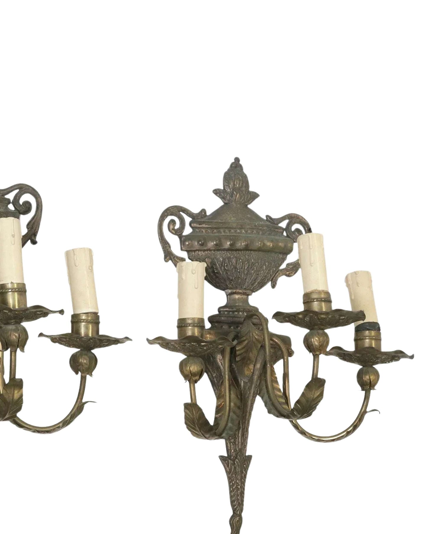 Italian Louis XVI Style Three-Arm Wall Sconces, c. 1920
