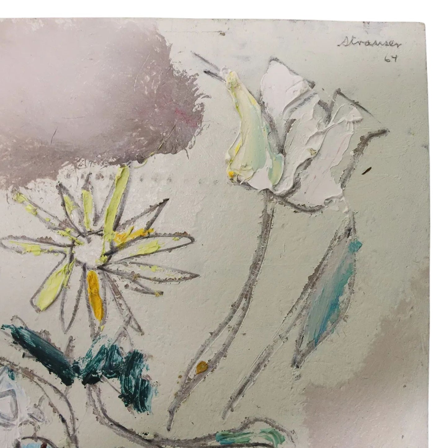 Sterling Strauser Flowers in a Vase Oil on Board 1964