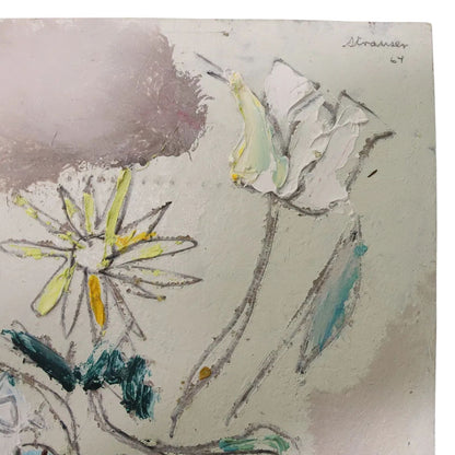 Sterling Strauser Flowers in a Vase Oil on Board 1964