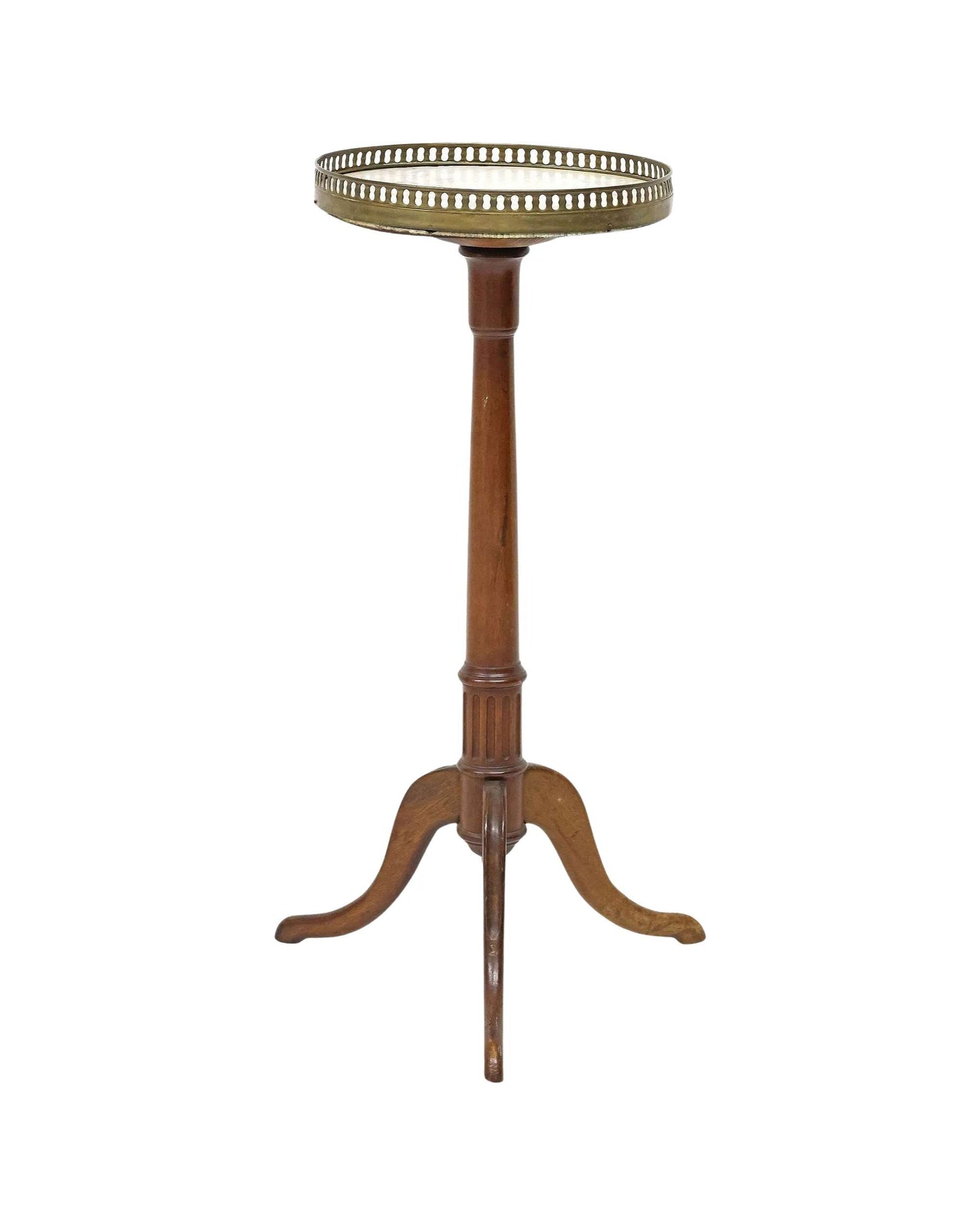 Late 19th Century French Louis XVI Style Marble-Top Mahogany Pedestal