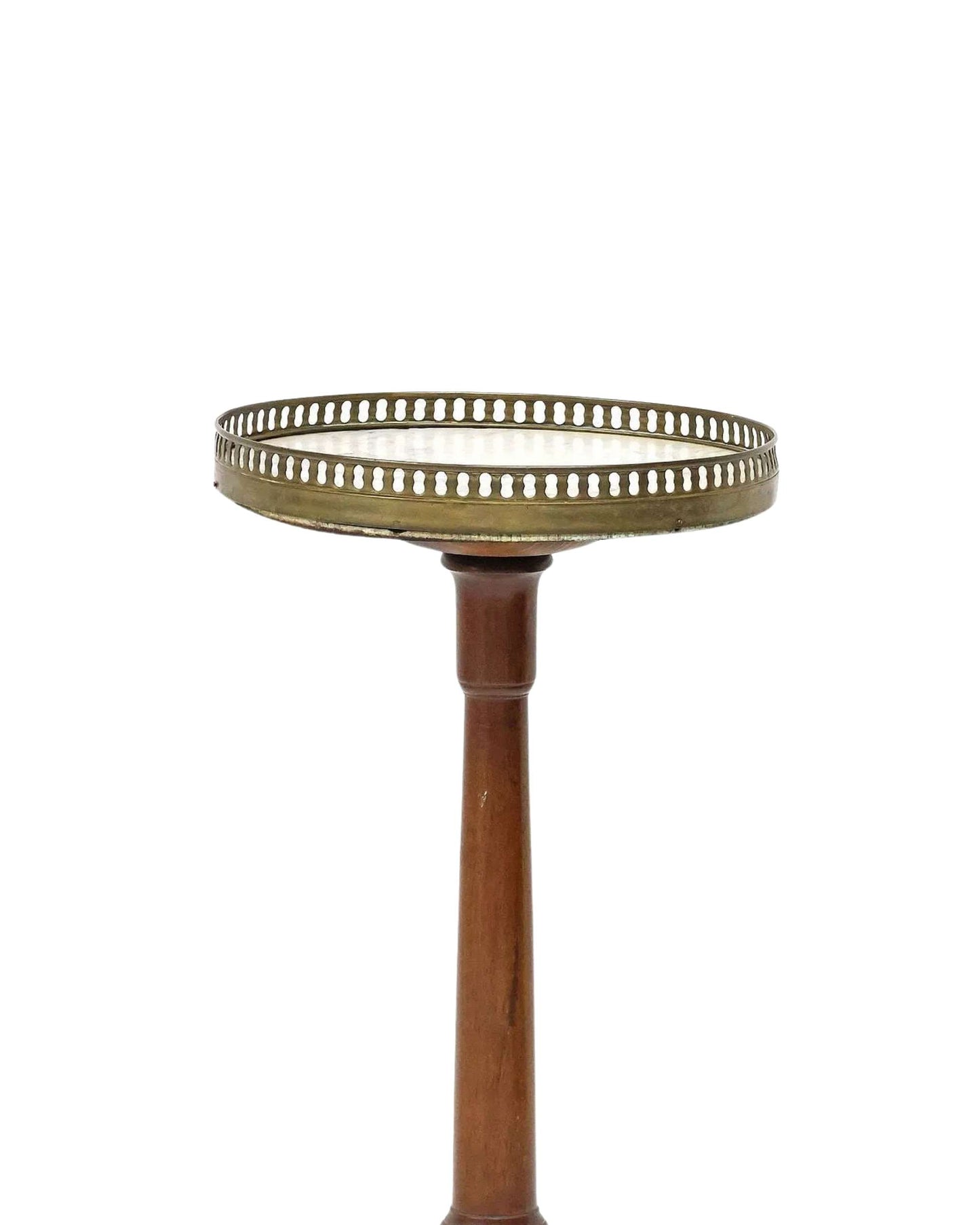 Late 19th Century French Louis XVI Style Marble-Top Mahogany Pedestal
