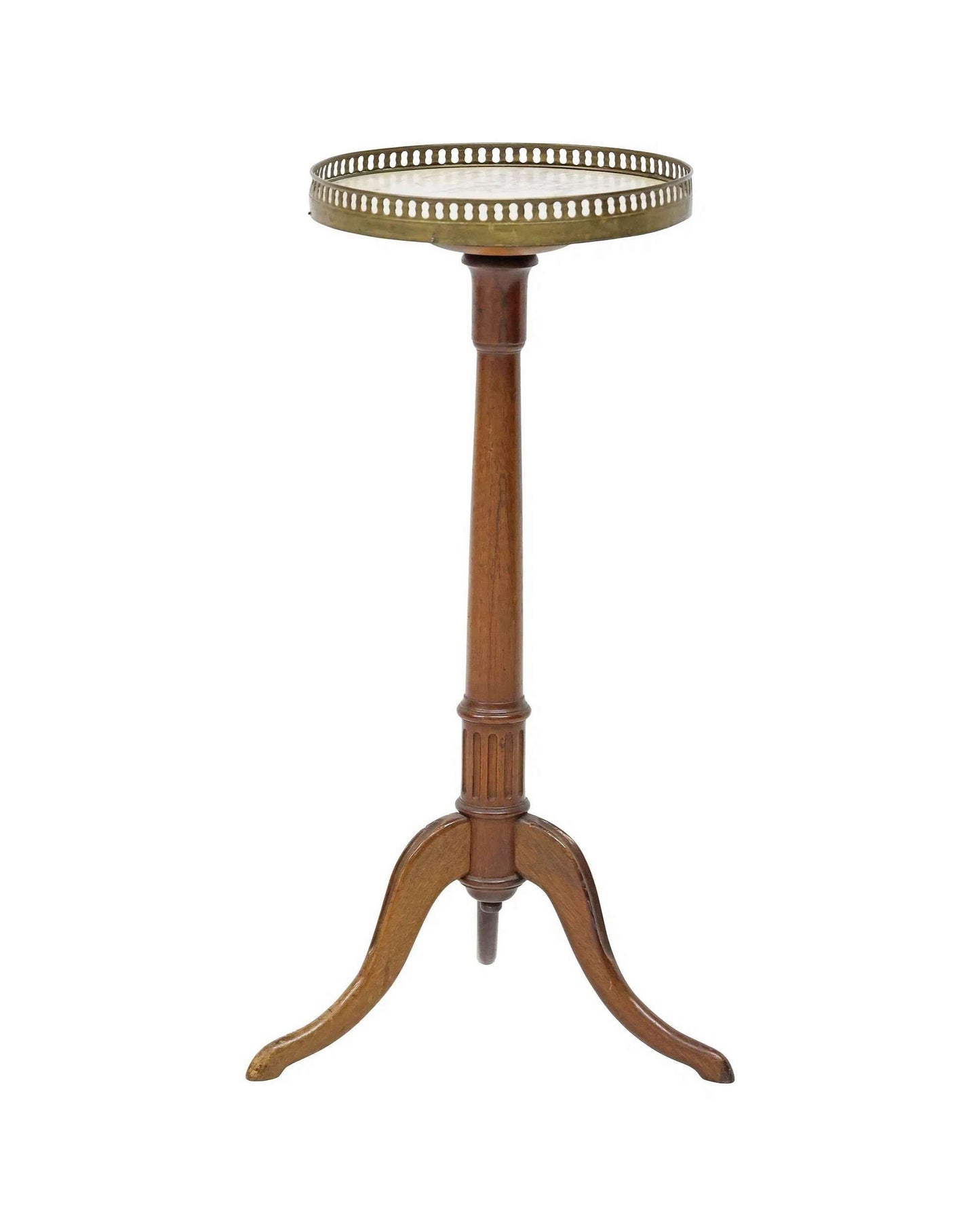 Late 19th Century French Louis XVI Style Marble-Top Mahogany Pedestal