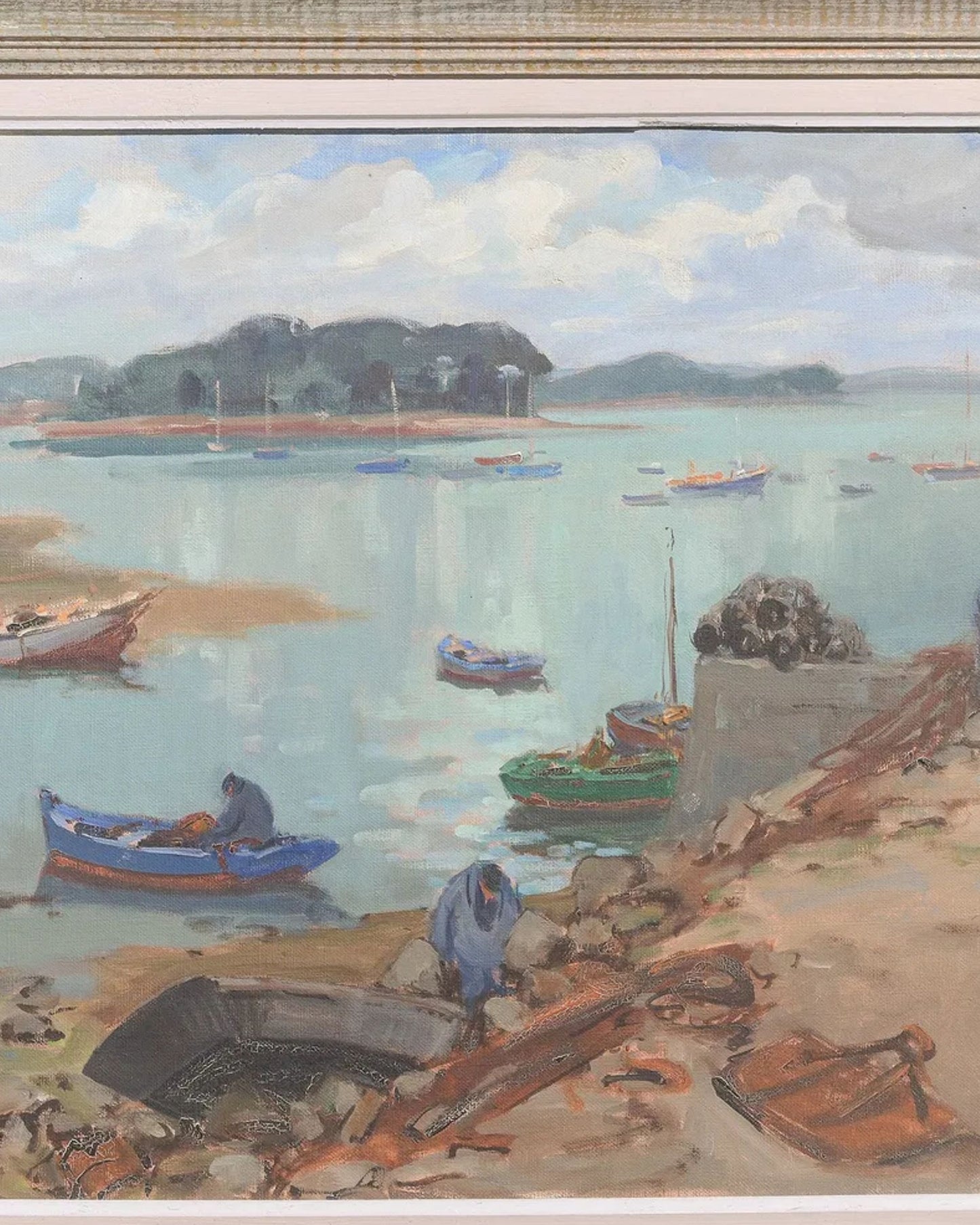 Maritime Oil Painting of Clipper Ship by F.W.