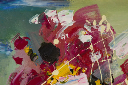 Signed Contemporary Abstract Oil Painting, "The World You Saw"