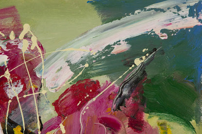 Signed Contemporary Abstract Oil Painting, "The World You Saw"