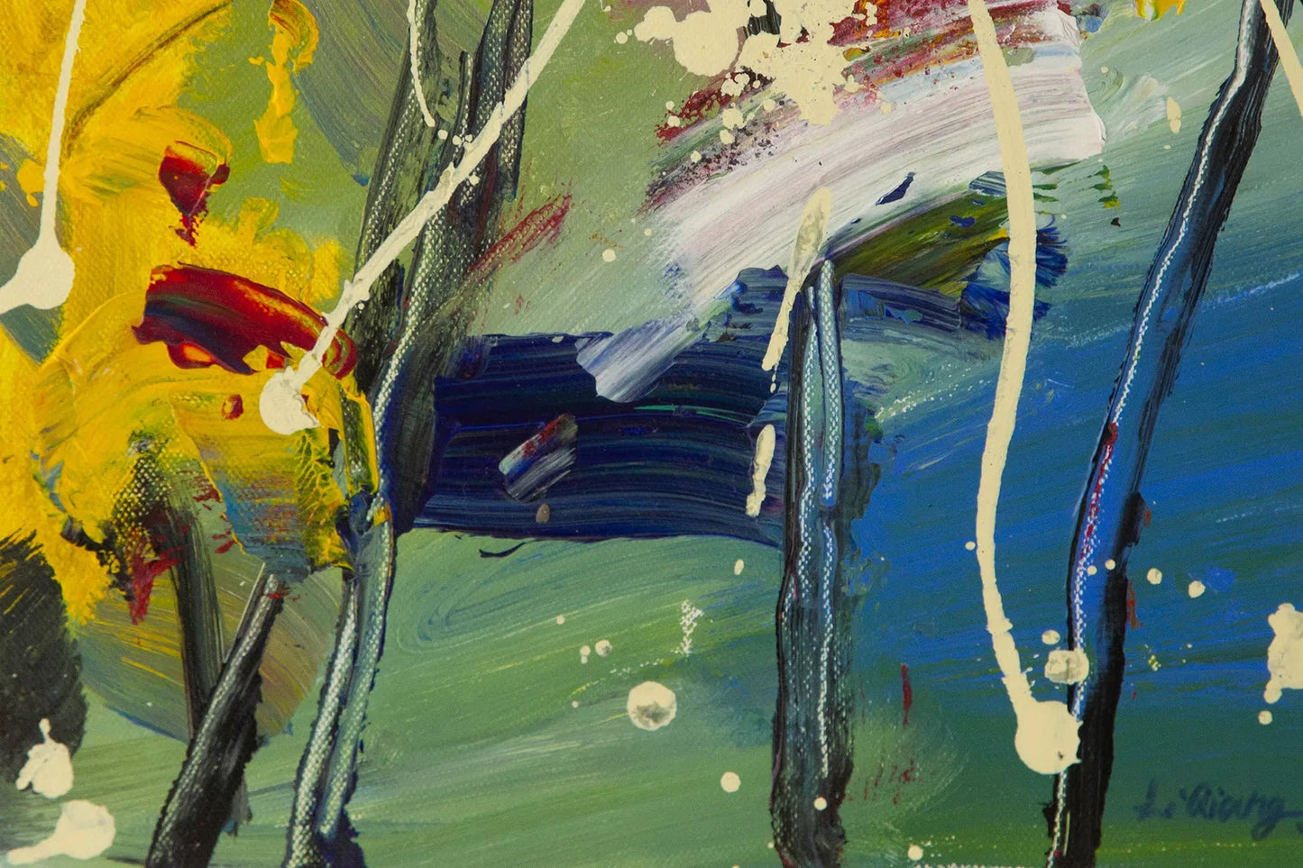 Signed Contemporary Abstract Oil Painting, "The World You Saw"