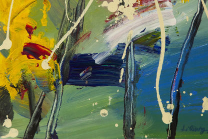 Signed Contemporary Abstract Oil Painting, "The World You Saw"