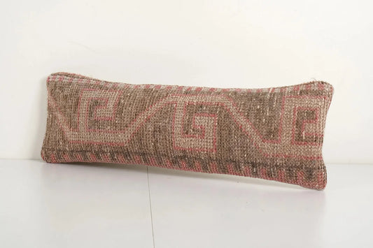 Vintage Turkish Kilim Lumbar Pillow Cover (1960s)