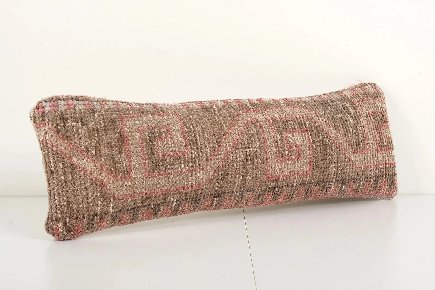 Vintage Turkish Kilim Lumbar Pillow Cover (1960s)