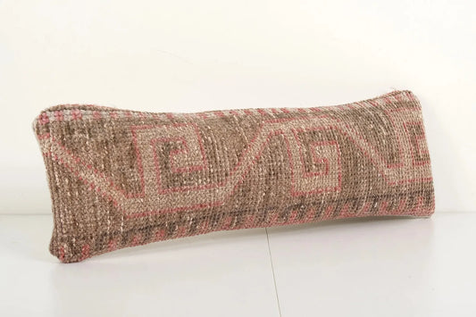 Vintage Turkish Kilim Lumbar Pillow Cover (1960s)