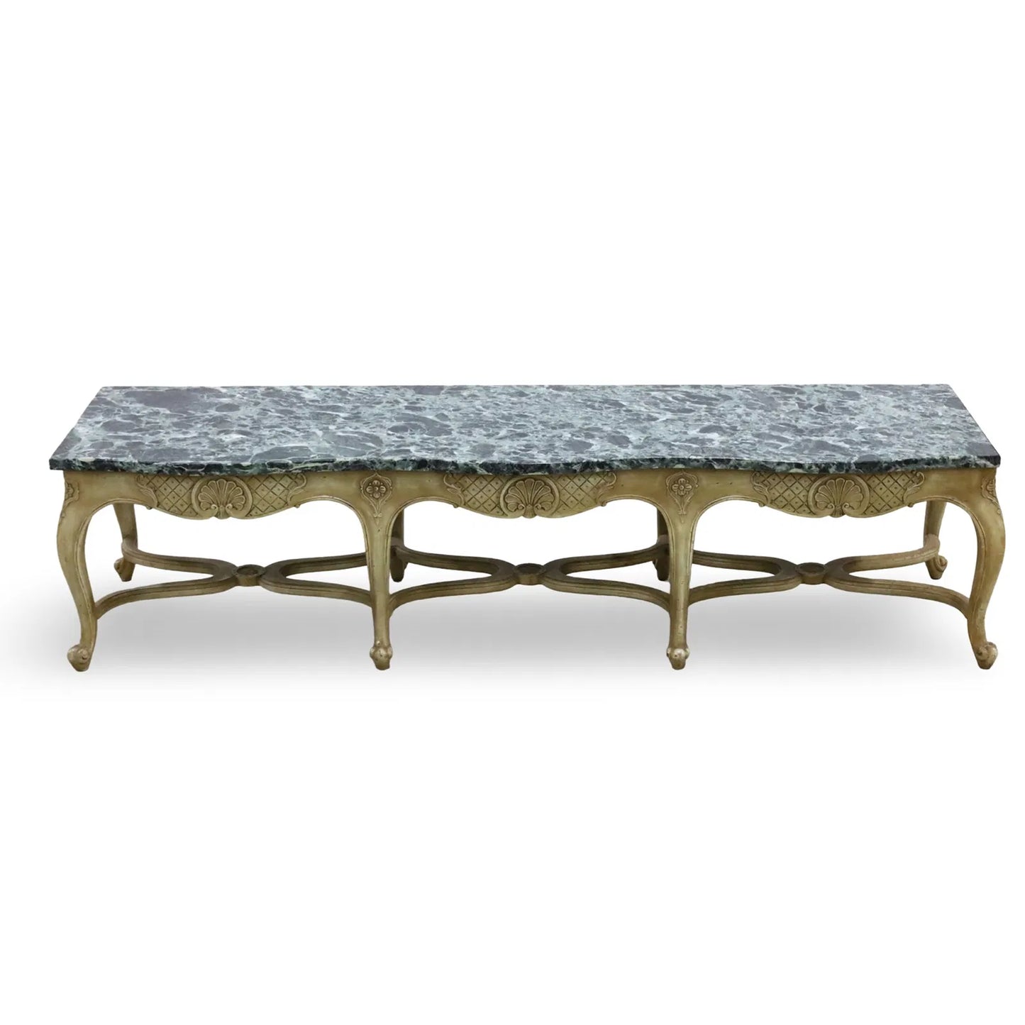 Louis XV Style Marble Top Low Table or Bench, Early 20th Century