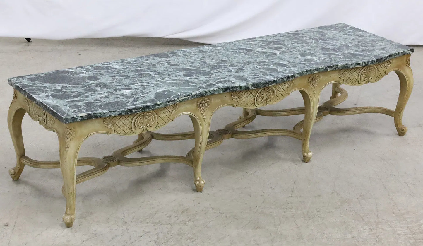 Louis XV Style Marble Top Low Table or Bench, Early 20th Century