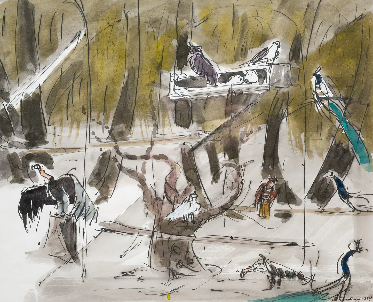 Joseph B. O’Sickey “Birds of Prey with Peacocks,” 1989