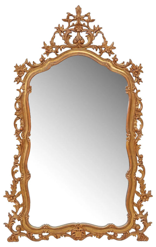 French Louis XV Style Giltwood Wall Mirror