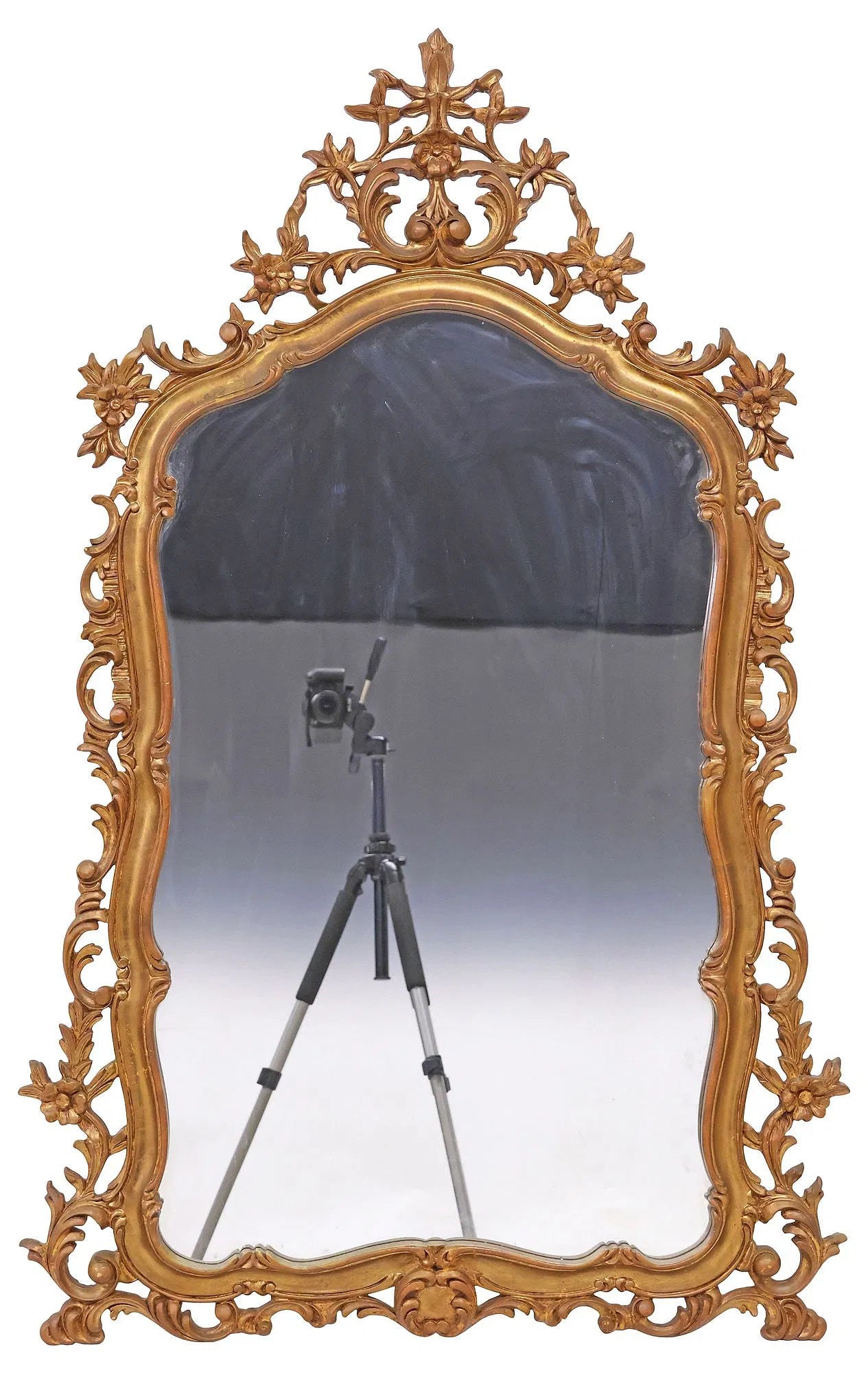 French Louis XV Style Giltwood Wall Mirror