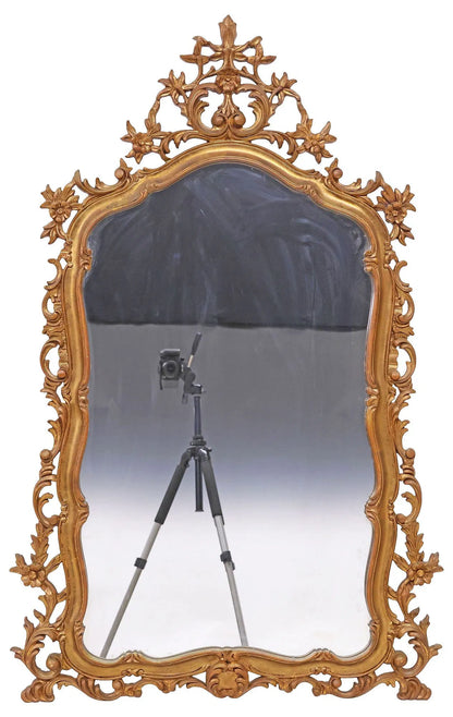 French Louis XV Style Giltwood Wall Mirror