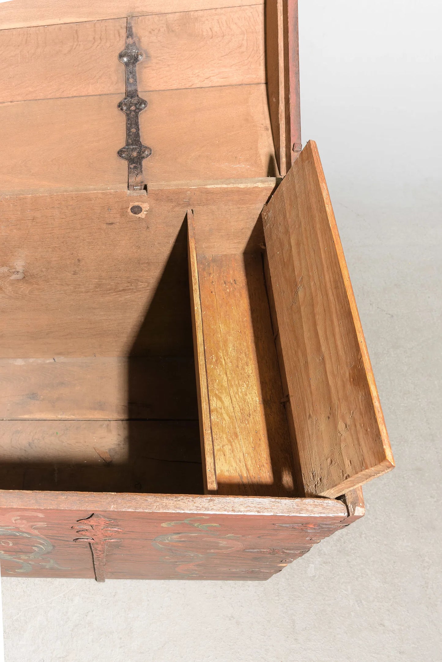 Antique Danish Hand-Painted Dome Top Blanket Chest, Dated 1810