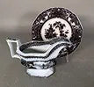 Collection of Black Transferware Ironstone, English, 19th century