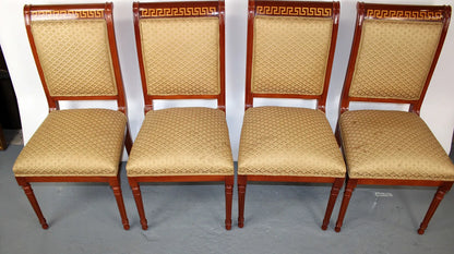 Set of 8 mahogany Greek key border chairs