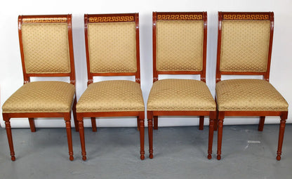 Set of 8 mahogany Greek key border chairs