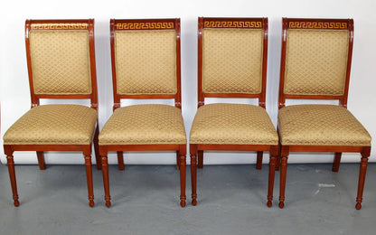 Set of 8 mahogany Greek key border chairs