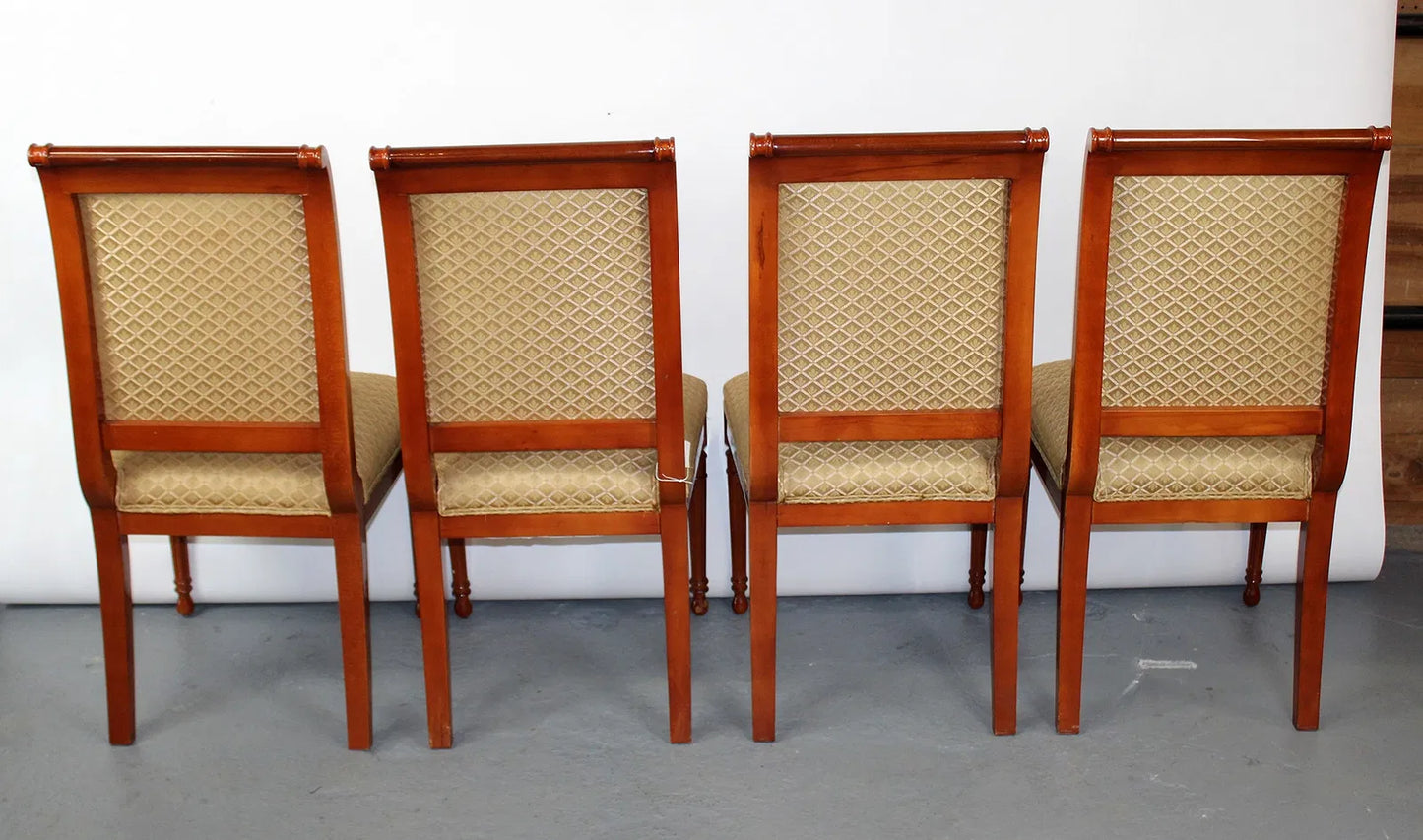 Set of 8 mahogany Greek key border chairs