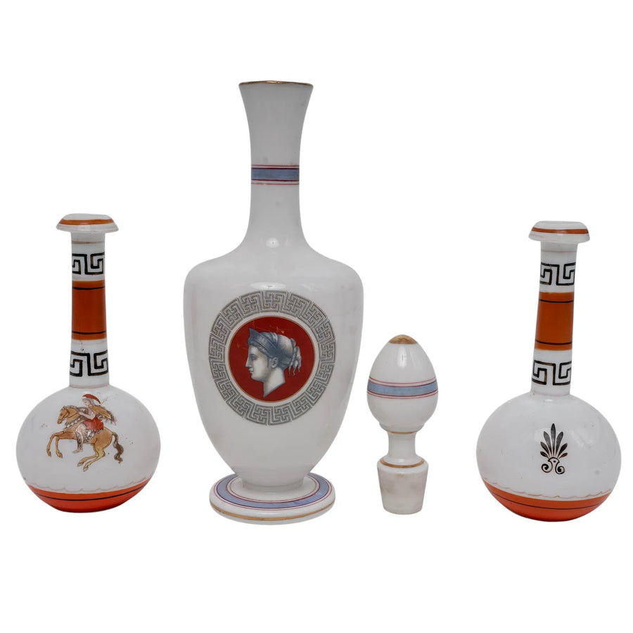 Bottom view of opaline glass base with maker's mark