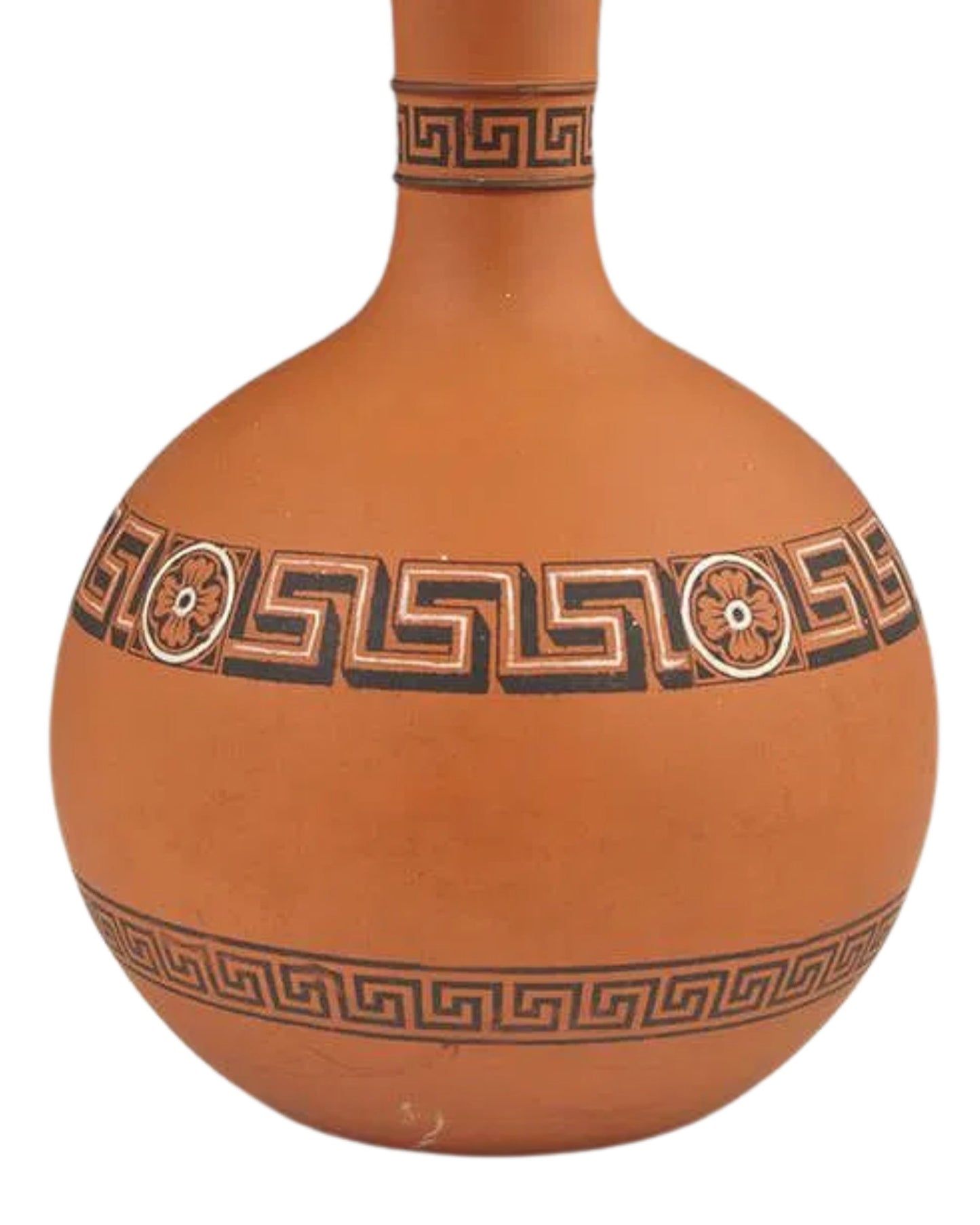 English Encaustic Terracotta Covered Urn / Vessel