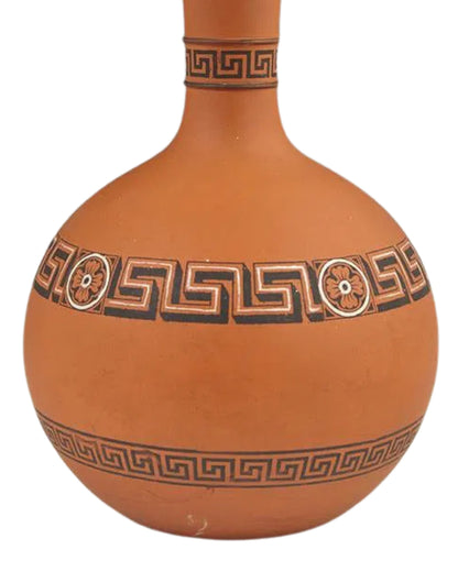 English Encaustic Terracotta Covered Urn / Vessel