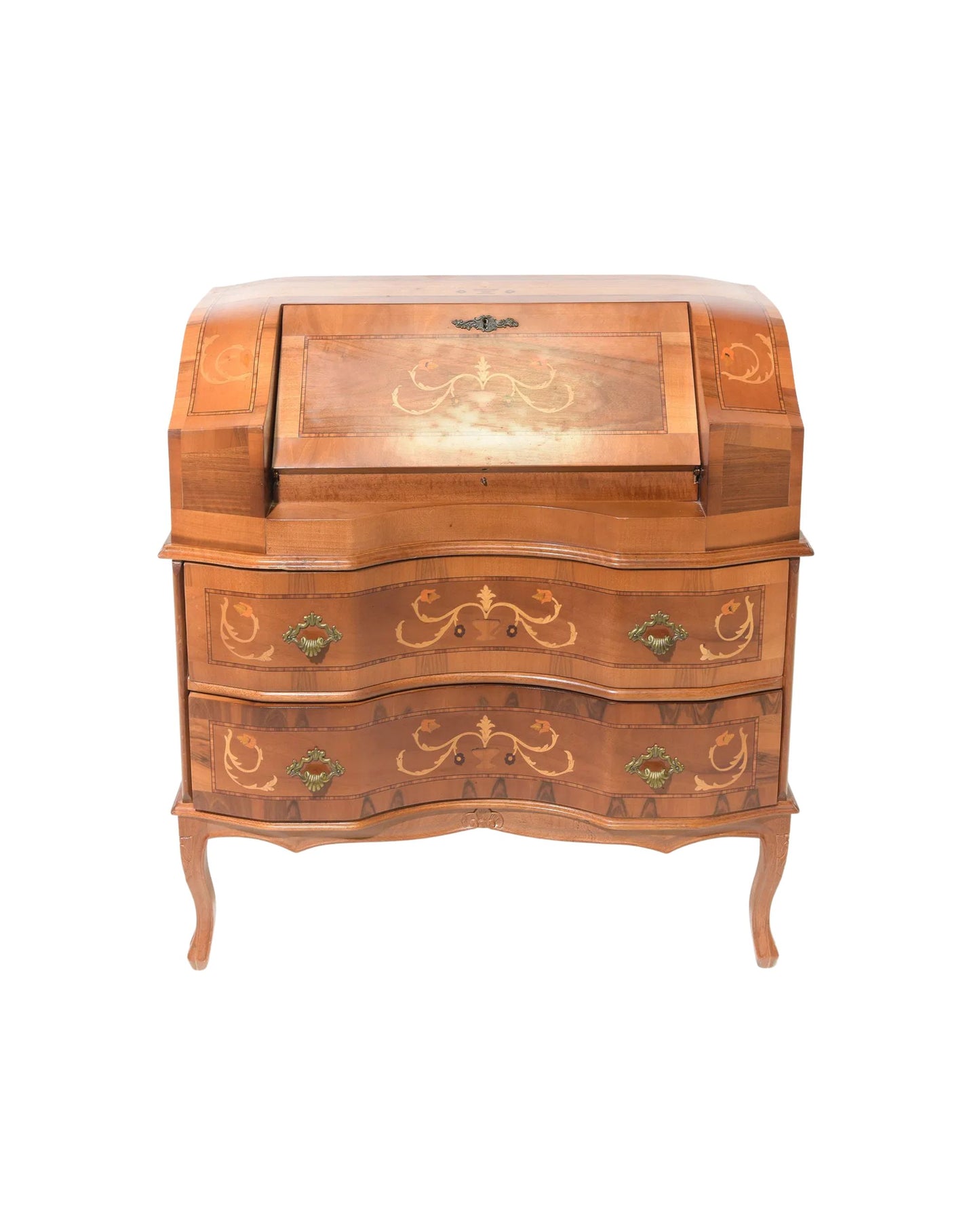 Swedish Marquetry Inlaid Drop-Front Desk
