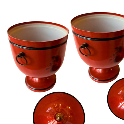 Pair of Mid-Century Italian Tole Urn Ice Buckets