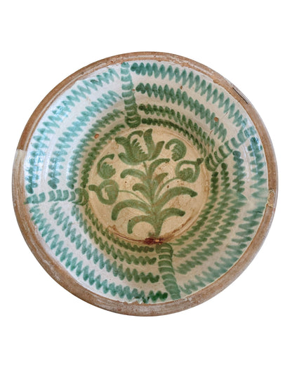 Large 19th Century Spanish Lebrillo With Original Staple Repairs
