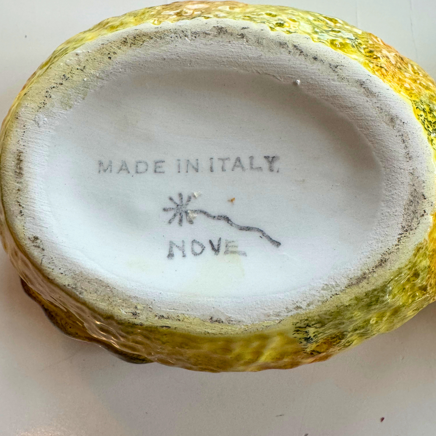 Vintage Italian Majolica Lemon Box, Nove Pottery