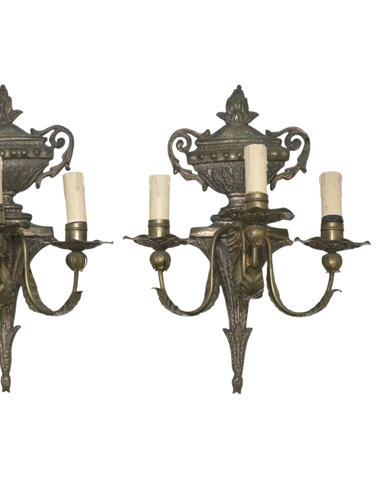 Italian Louis XVI Style Three-Arm Wall Sconces, c. 1920