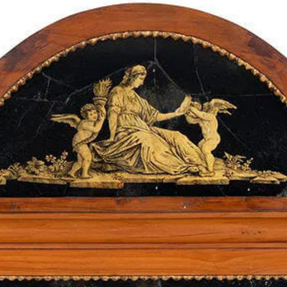 Neoclassical Birch Verre Églomisé and Parcel-Gilt Mirror, Early 19th Century