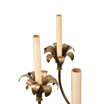 Late 20th Century 8-Light Brass Chandelier, Style of Tommi Parzinger