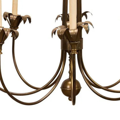 Late 20th Century 8-Light Brass Chandelier, Style of Tommi Parzinger