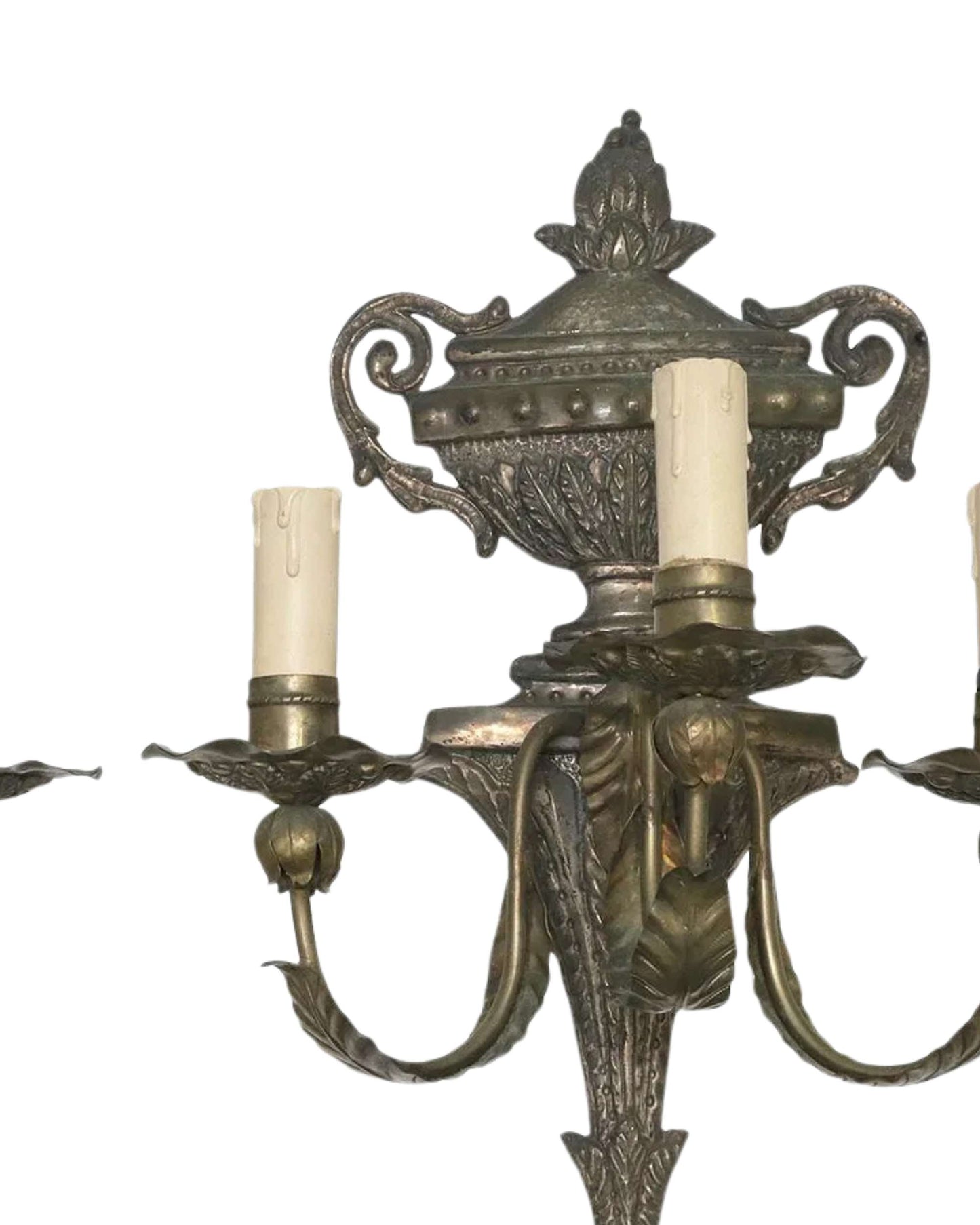 Italian Louis XVI Style Three-Arm Wall Sconces, c. 1920