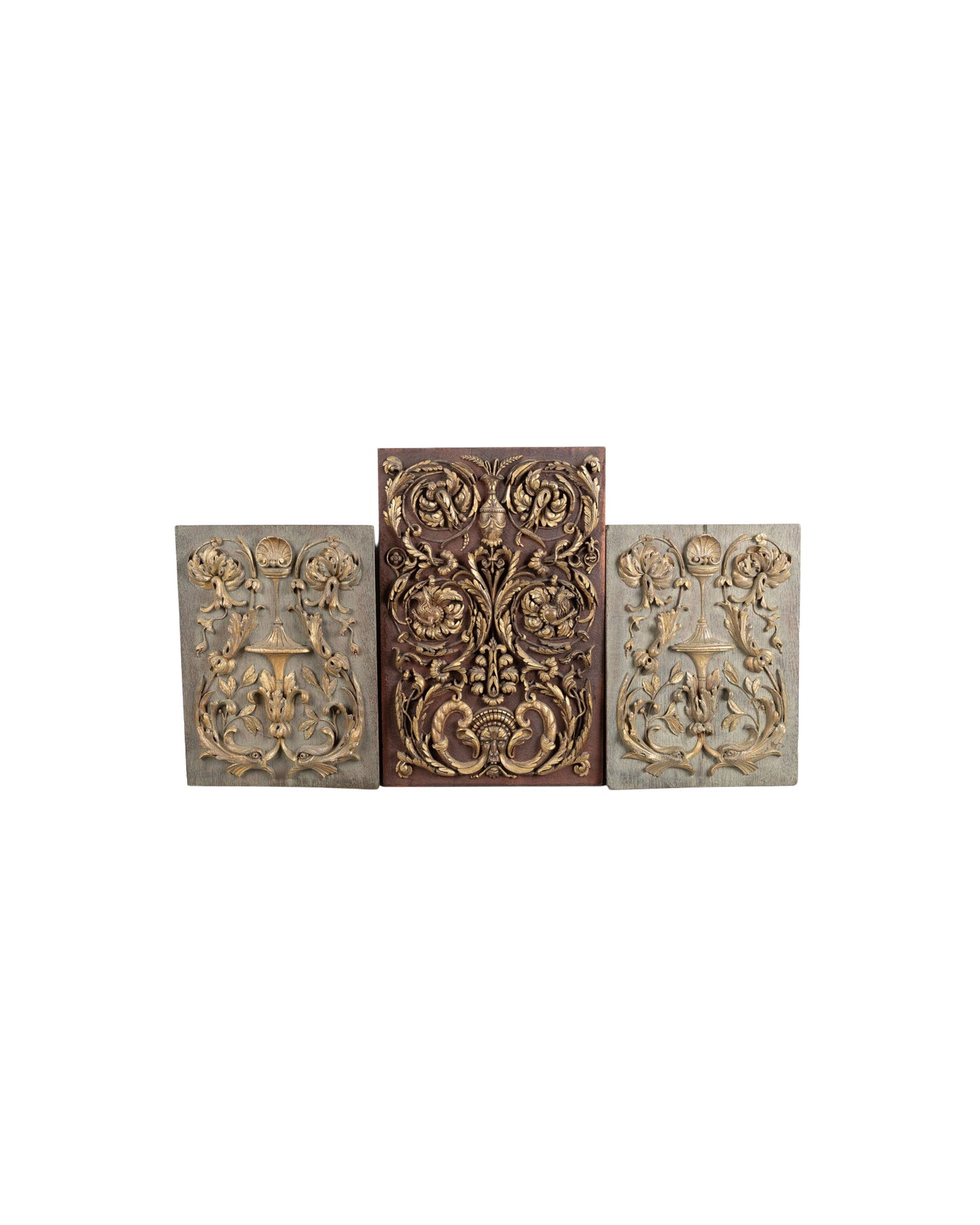 Set of Three 19th Century Carved Panels, St. Peter's Rome Provenance
