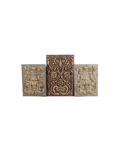 Set of Three 19th Century Carved Panels, St. Peter's Rome Provenance
