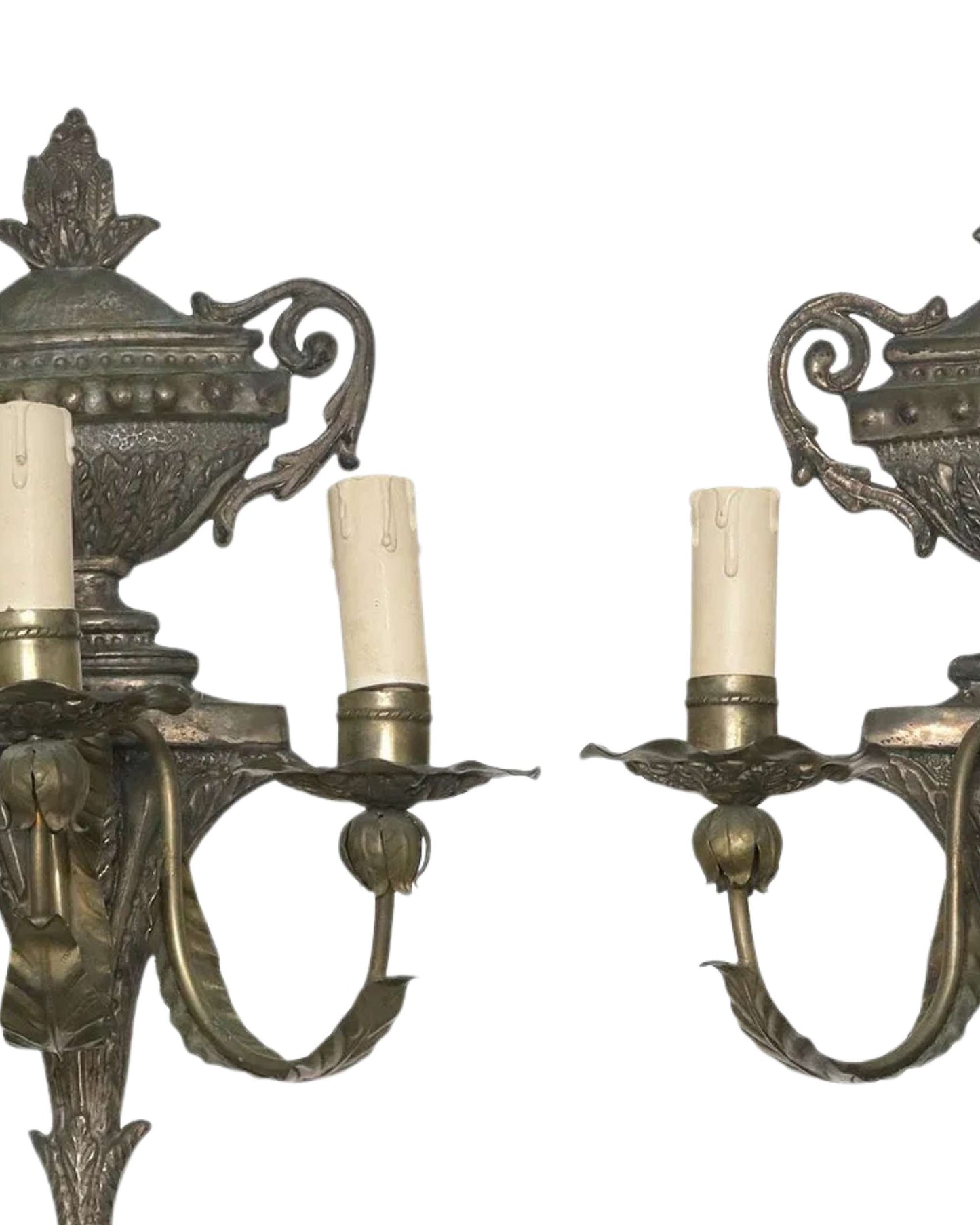 Italian Louis XVI Style Three-Arm Wall Sconces, c. 1920