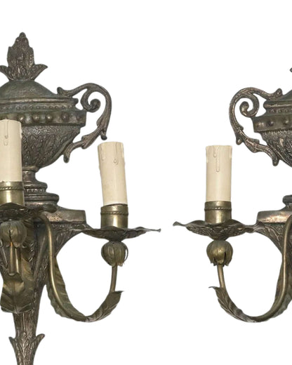 Italian Louis XVI Style Three-Arm Wall Sconces, c. 1920