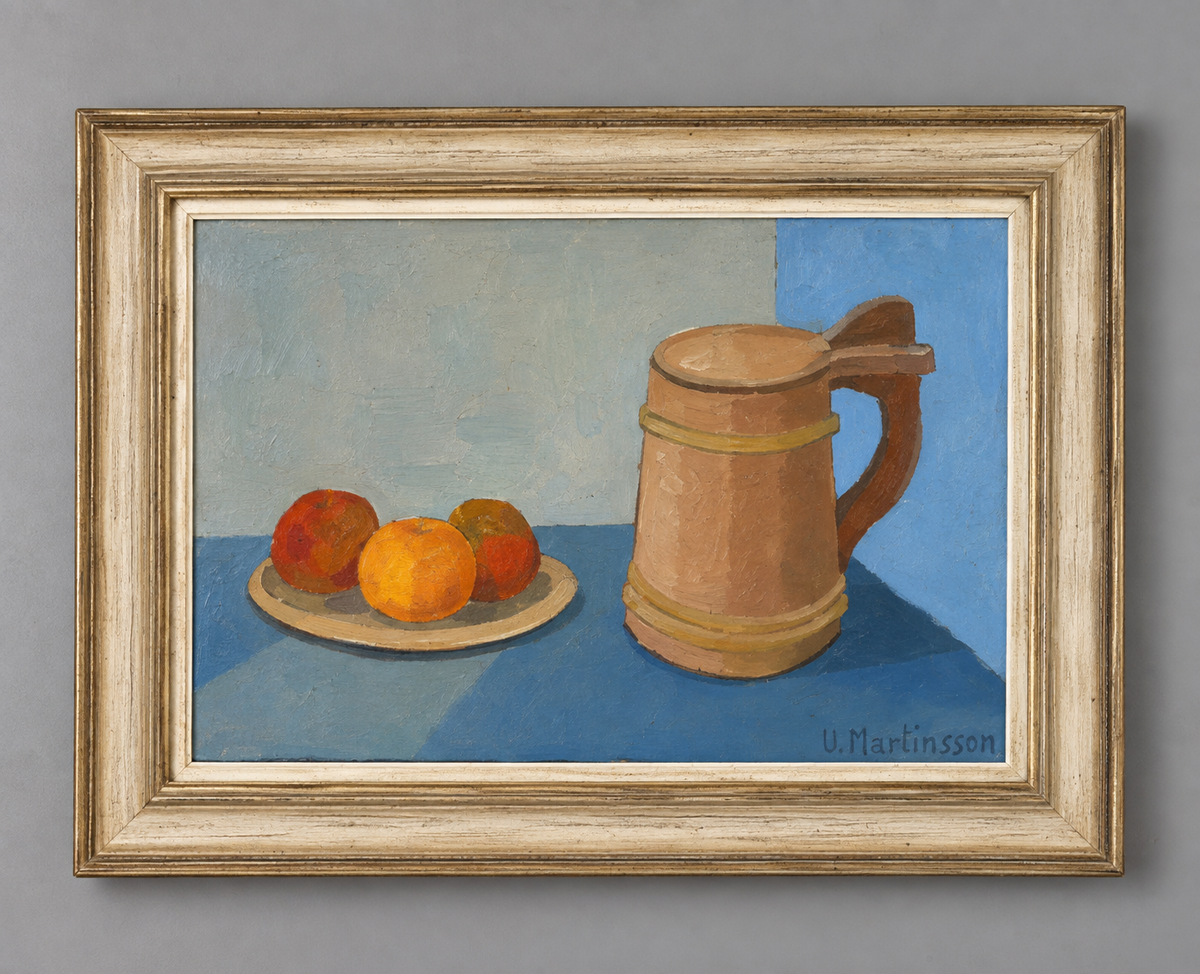 The Other Still Life (Equally Still): Signed Oil on Panel
