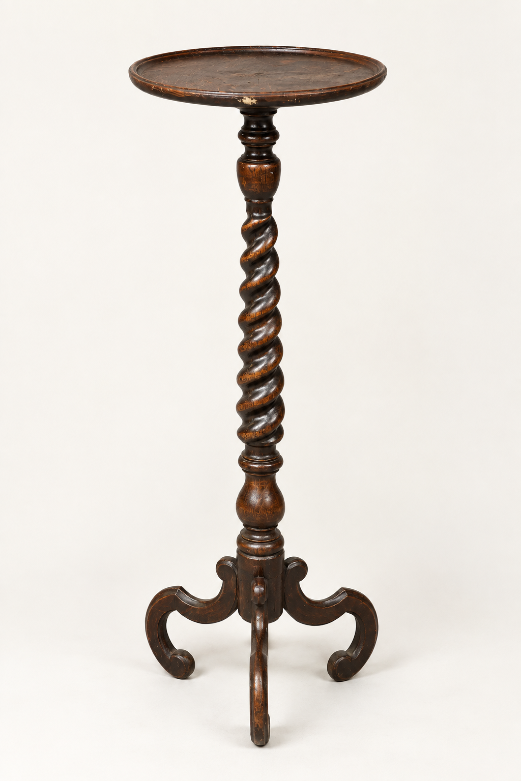British Oak Barley Twist Pedestal